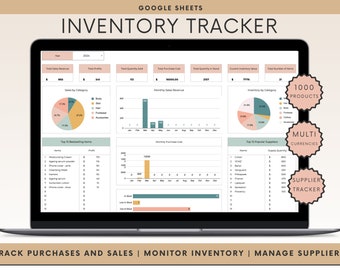 Inventory Tracker Spreadsheet | Small Business Inventory Template | Products Inventory Template | Inventory Management Template