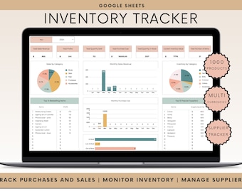 Inventory Tracker Spreadsheet | Small Business Inventory Template | Products Inventory Template | Inventory Management Template