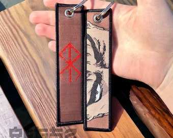 Anime Jet Tag Keychain Manga Durable Double-Sided Fabric Key Ring Anime Merch