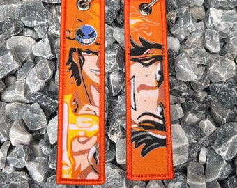 Anime Jet Tag Keychain Manga Durable Double-Sided Fabric Keyring Anime Merch