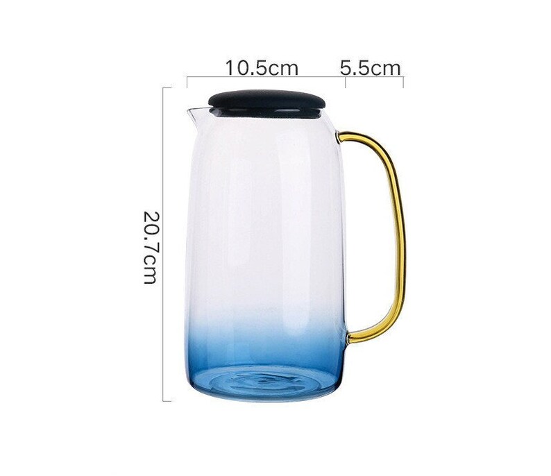 Wasserkrug, Set, Gläser, Pitcher, Karaffe, Muttertagsgeschenk, 1,5Liter, Teekanne, Glas, Wellness, mit Deckel, Geschenk Bild 7