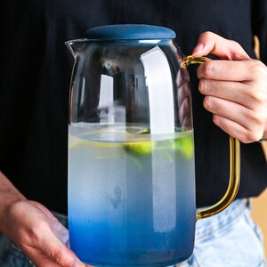 Wasserkrug, Set, Gläser, Pitcher, Karaffe, Muttertagsgeschenk, 1,5Liter, Teekanne, Glas, Wellness, mit Deckel, Geschenk zdjęcie 3