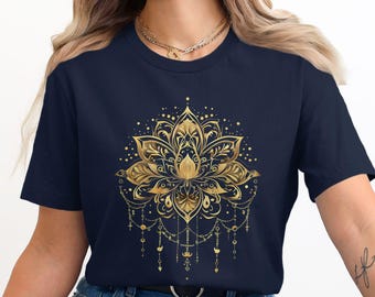 Mandala Shirt, Yoga Shirt, Spiritual Shirt for Woman, Cute Shirt, Gifts for Her, Minimalist Shirt, Gift for Energy Healer, Hippie Shirt