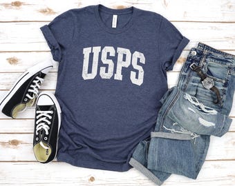USPS Grunge Postal Worker Shirt, Distressed Postal Worker Shirt, Mailman, Mail lady gift, Unisex Block letter USPS TEE, Letter Carrier Gift