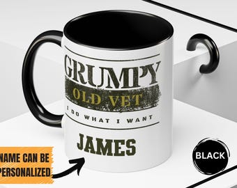 OLD VET - Military Coffee Mug (11, 15oz) Retired Veteran Mug Veteran Mug, Veteran Gifts for Men, Veteran, Grumpy Veteran, Old Vets Mug