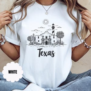 The Alamo Texas T-shirt, Black Line art, Country Shirt, Minimalist Texas Shirt, Country Music, Texas Home State, Cute Texas Gift, TX Pride