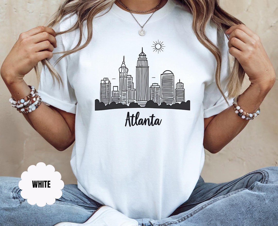 Atlanta Skyline Tshirt, Hand Drawn Atlanta Minimalist T-shirt, Souvenir ...