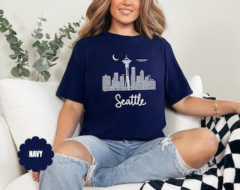 Seattle Washington T-Shirts, Minimalist Shirt, Seattle skyline Shirt, USA Cities Shirt,  Seattle Tee, Seattle Souvenir, Gift From Seattle