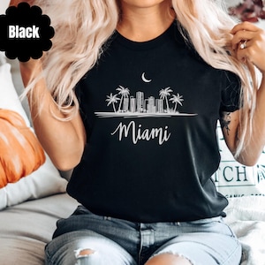 Miami Shirt, Miami Skyline tshirt, Miami Beach Vacation, Minimalist Shirt, Miami Lover Tee, Miami State Shirt, Florida T Shirt