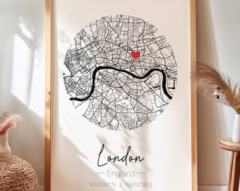 Customized Map Framed Wall Art, Customized Gift, Any Location, Custom City Map, Personal City Map, Home Gift, Office Wall Decor, Wall Art