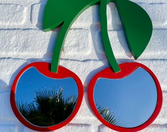 Cherry Mirror - Wall Mirrors - Kids Room Wall Mirror - Kitchen Wall Mirror - Fruit Mirror - Mirror for Bedroom - Bethroom Mirror