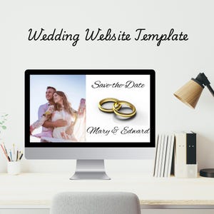 Benutzerdefinierte Hochzeits-Website-Vorlage Save the Date für Hochzeiten Digital Design Modernes Hochzeits-Webpage Design Verträumtes Thema Online-Einladen Digital