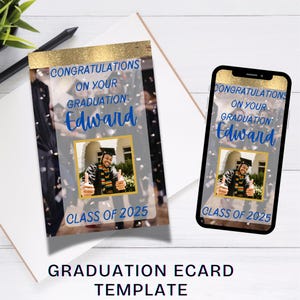 Carte virtuelle animée en ligne de remise des diplômes pour fils Carte de félicitations numérique personnalisée pour téléphone portable de doctorant Carte de félicitations vidéo pour téléphone portable