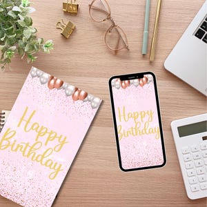 Carte numérique d'anniversaire personnalisée Carte électronique dynamique pour fille Carte électronique de célébration Carte électronique d'anniversaire Carte cadeau spéciale Carte numérique animée d'anniversaire