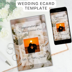 Digitale Hochzeit Vintage eCard Hochzeit Blumenmuster eCard Elegante Hochzeit druckbare Karte für Mitarbeiter mit herzlichen Wünschen Custom ecard