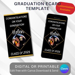 2025 Custom Graduation eCard Grades Card Feier Gruß Gruß Schüler Glückwunschkarte Digital 2025 Animiertes Design herzliche Wünsche für graduierte sie