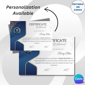 Editable Certificate of Achievement Printable Diploma Template certificate for Students Achievement award Custom design  template certificat