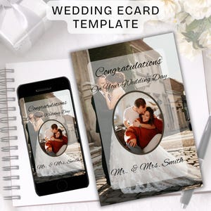 Custom Wedding Digital Card Template for Wedding Congratulations Printable Card Personalized best wishes for wedding template Wedding ecard