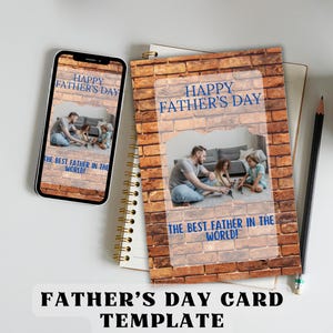 Schnell senden Sie die Vatertagskarte bearbeitbare Nachricht von erwachsenen Kindern personalisierte digitale Karte für Papa Last Minute Ecard-Vorlage umweltfreundlich