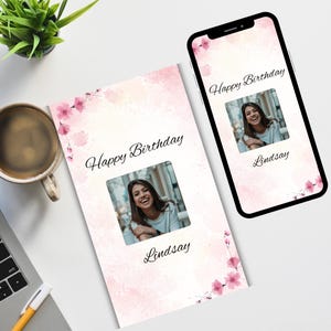 Carte virtuelle animée pour anniversaire Carte virtuelle d'anniversaire numérique pour famille Carte GIF personnalisée d'anniversaire Carte virtuelle vidéo de voeux d'anniversaire imprimable