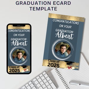 E-card di laurea personalizzata, biglietto digitale di laurea, regalo di laurea personalizzato, video card di congratulazioni per studenti, biglietto di auguri per la laurea, biglietto di laurea stampabile, modificabile