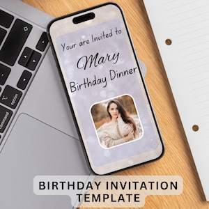 Invitation de dîner numérique chic personnalisée anniversaire petite amie célébration d'anniversaire rapide invitation textuelle pour le dîner de fantaisie du 30e anniversaire