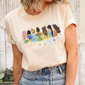 Retro Disney Princess Shirt, Comfort Colors Gift, Watercolor Princess Shirt, Disney Trip T-Shirt, Disney Princess, Disneyworld Princess Gift