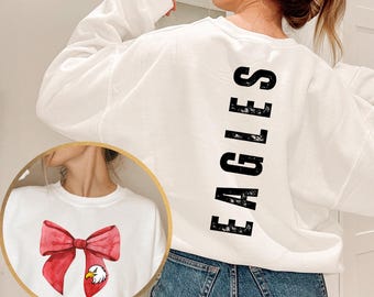 Football Team Sweatshirt: Mascot Bow, School Spirit Gameday Shirt