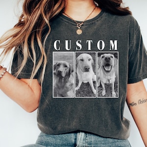 Custom Pets Photo Shirt, Custom Dog Mom Shirt, Personalized Dog Shirt with Name Comfort Colors, Custom Dog Mom Crewneck,Custom Cat Dog Shirt