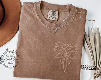 Embroidered Boot Stitch Western Graphic Tee: Comfort Colors Cowgirl Shirt