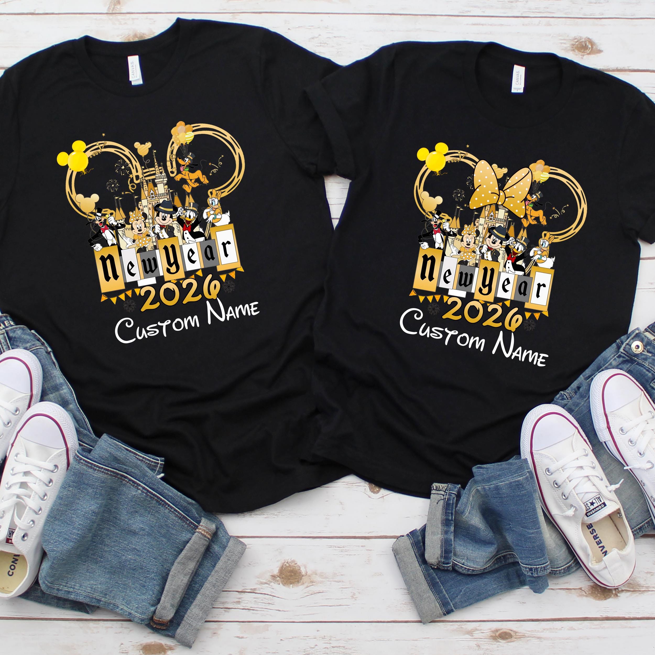 Discover Custom New Year 2026 Disney Shirts, Disney Happy New Year 2026 Shirts, Happy New Year 2026 Disney Family Shirts, Disney Couple Shirts