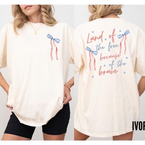 Land of the Free Because of the Brave T-Shirt - Patriotic USA Tee, 4th of July, American Flag Shirt, Stars and Stripes Shirt, Red White Blue