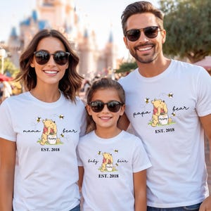 Custom Est Mama Bear Shirt, Papa Bear Shirt, Baby Bear Shirt, Cute Baby Bear Shirt, Family Bear Matching Shirt, Gift for New Mom and Dad