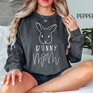 Bunny Mom Sweatshirt, Easter Shirt, Rabbit Lover Gift, Happy Easter Hoodie, Rabbit Mama Sweater, Bunny Mother Pullover, Bunny Mom Hoodie