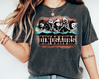 Dinosaur Western Band Tee: Outlaw Country Music Shirt