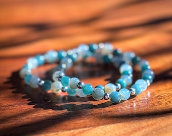 Handmade Bracelet with Guatemalan Jade, Moss Chalcedony, and Sterling Silver | Natural Gemstone Jewelry