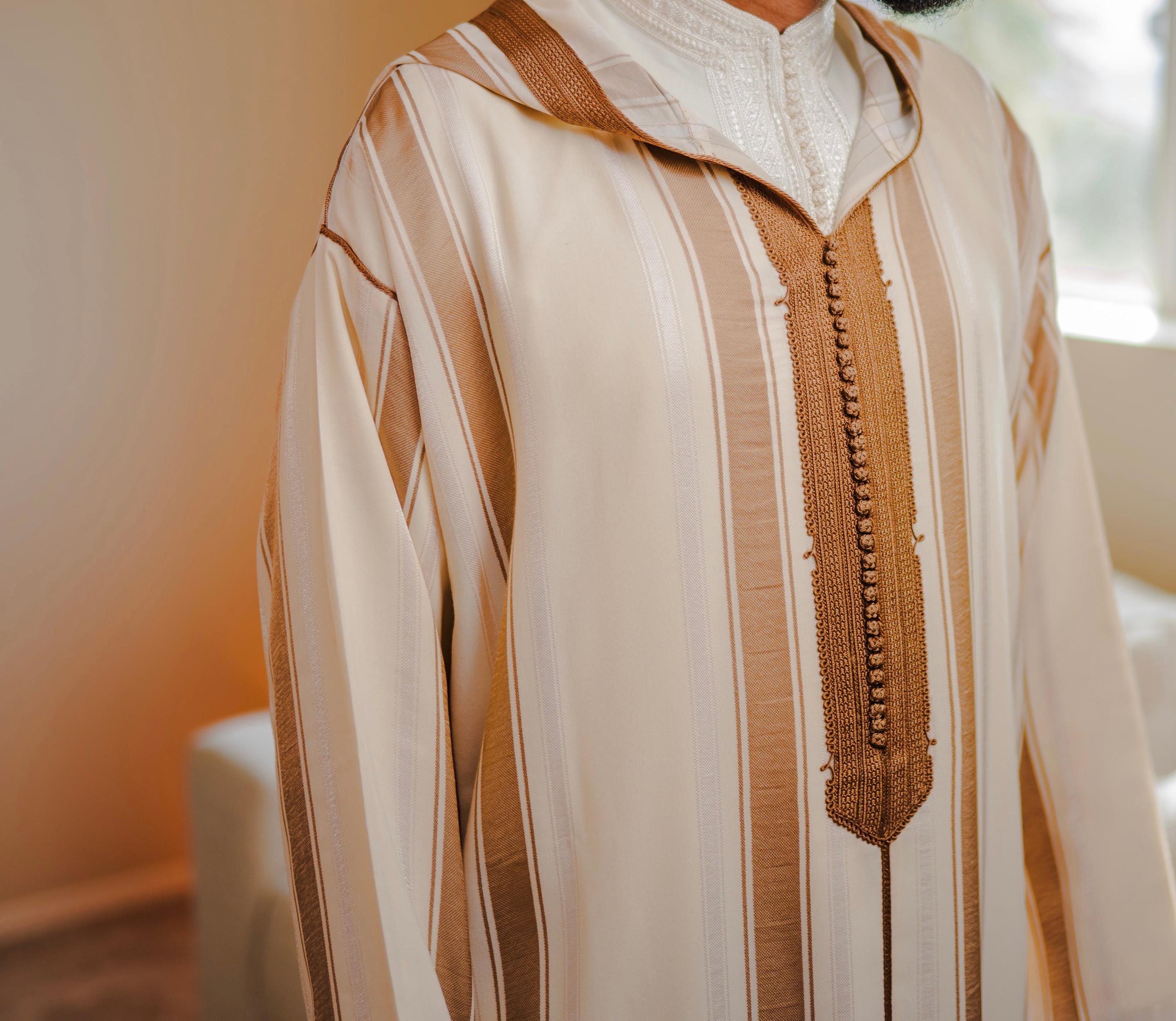 Handmade Moroccan Djellaba Fasiya for Men | Traditional Kaftan Eid