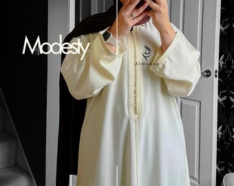Ręcznie robiony damski marokański kaftan Gandoura dostępny w różnych kolorach Marokański Dżellaba Damski