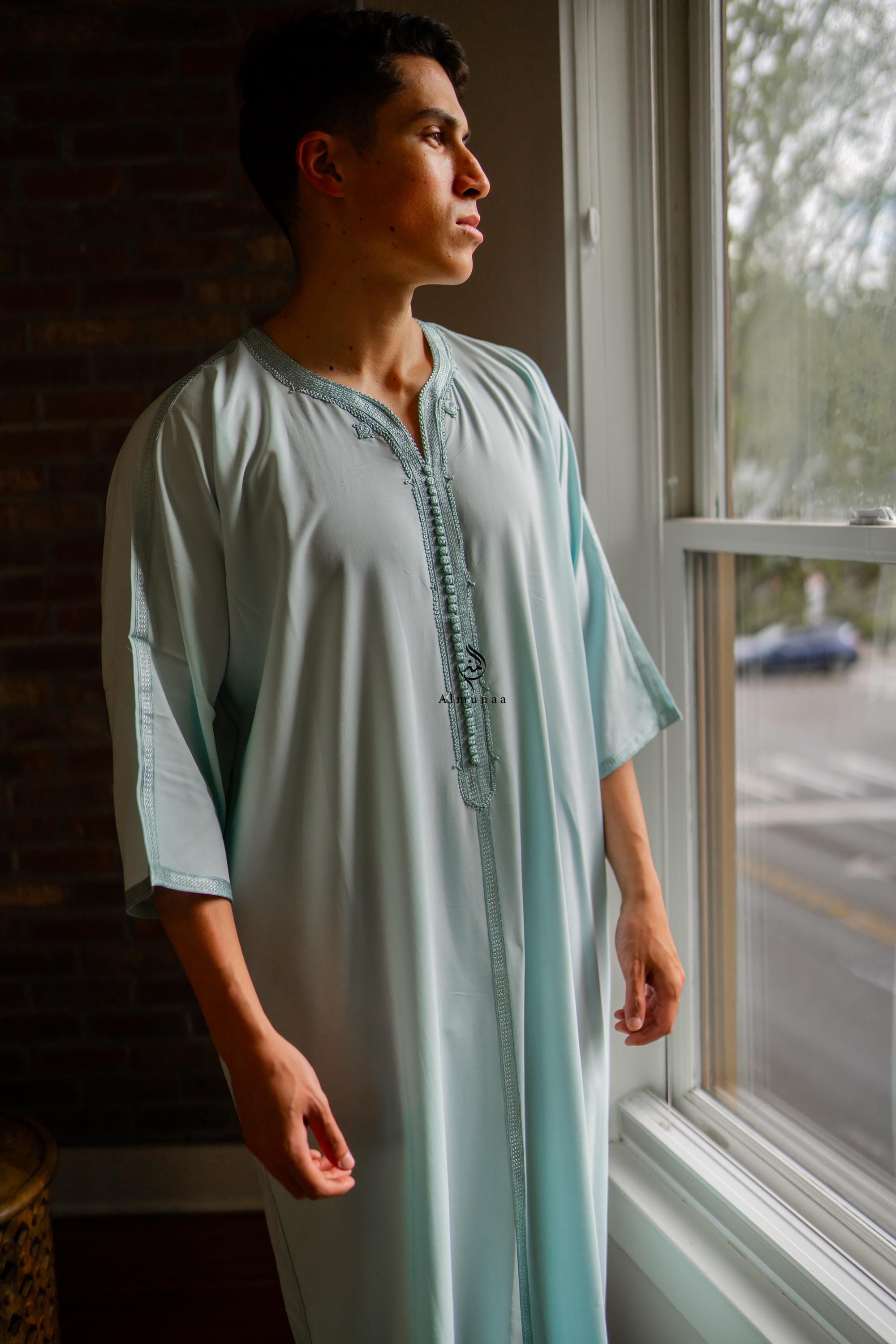 Custom Thobe Custom Men’s Thobe Moroccan Gandoura| Djellaba | Moroccan Jellaba ...