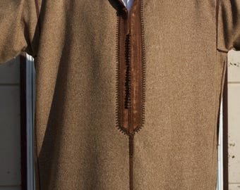 Marokański Djellaba dla mężczyzn: kaftan z kapturem do sukienki na Ramadan