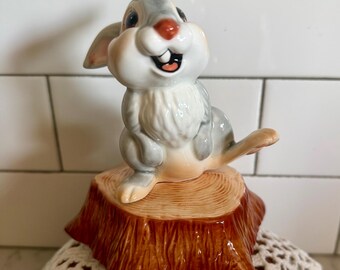 Caja de música vintage de Disney Bambi Thumper Schmid Figura Cuando pidas un deseo a una estrella LEER