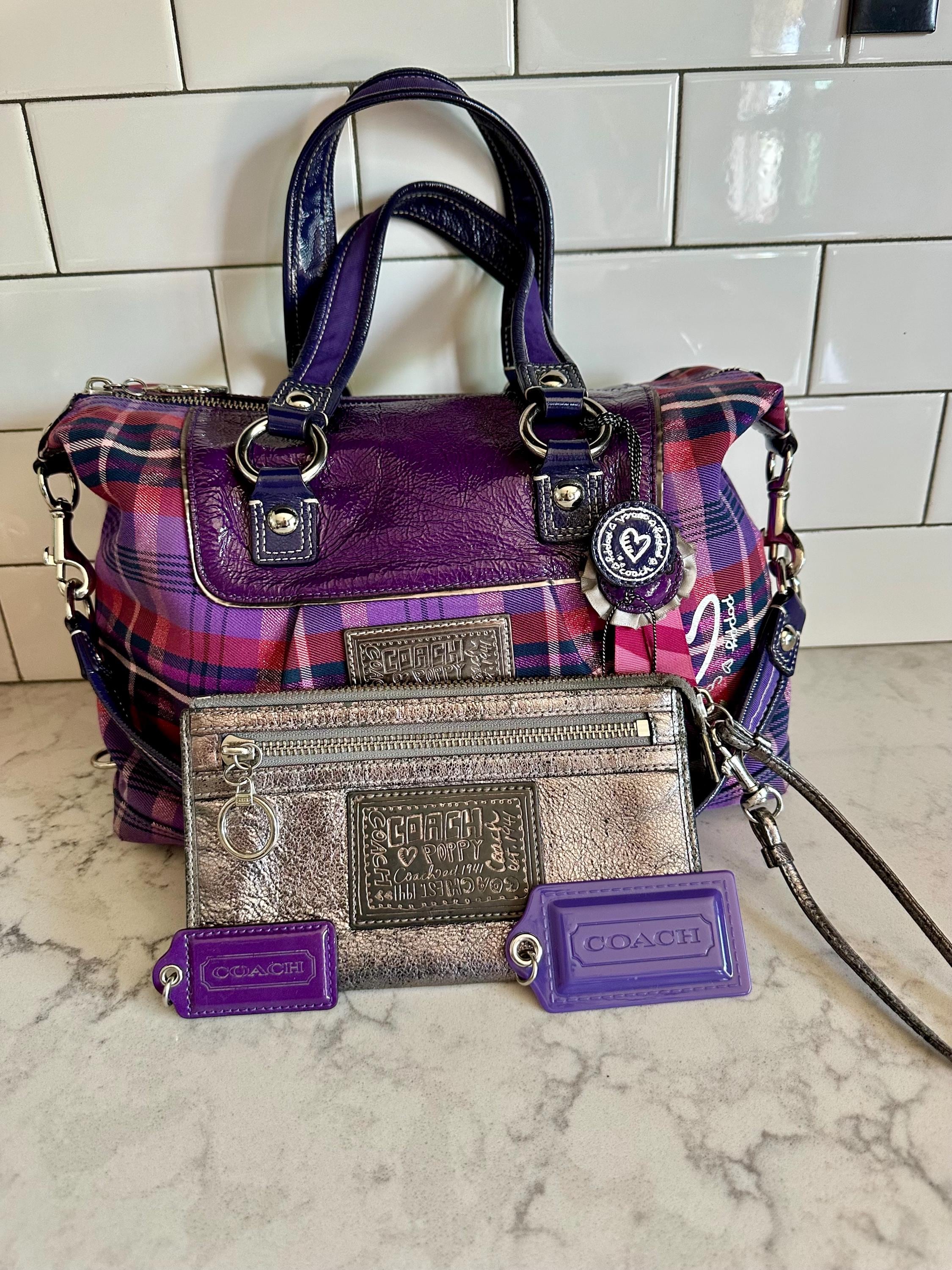 Authentic Vintage Coach Poppy Tartan Luxey Purple Plaid
