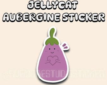 Jellycat Aubergine | Eggplant Sticker| Handmade