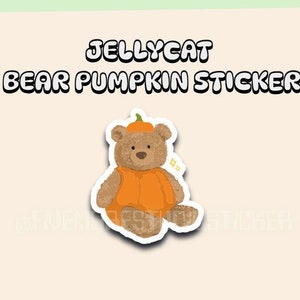 Jellycat Bear Pumpkin Sticker| Handmade