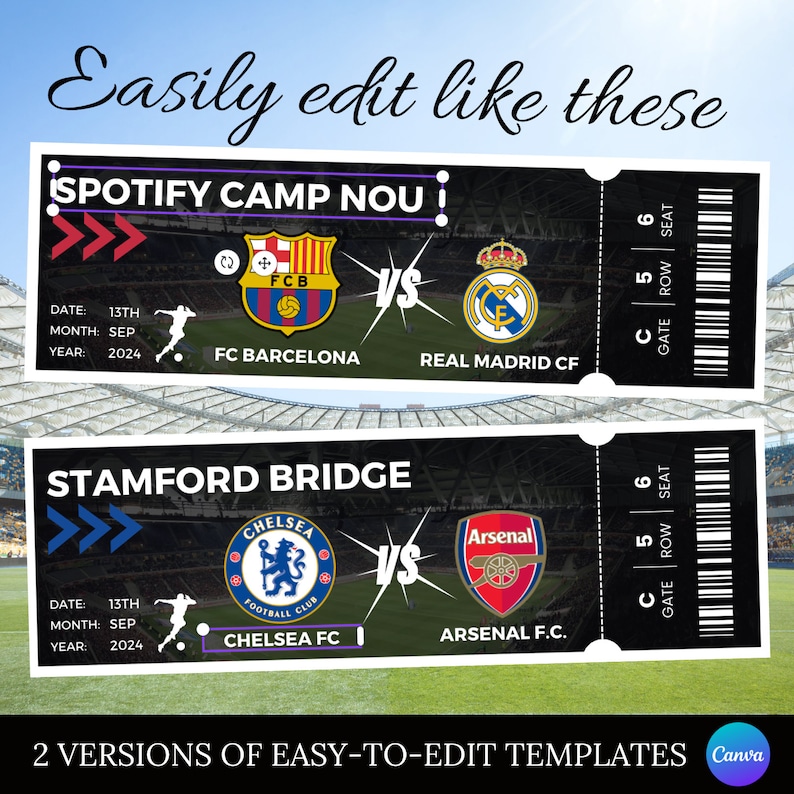 Surprise Football Ticket Template, Soccer Match Gift Editable Voucher image 4