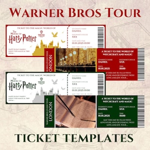 Warner Bros Studio Tour, Überraschungsticket-Vorlage für The Making of Harry Potter, magisches London-Abenteuer-Souvenir, Geburtstagsgutschein