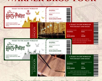 Warner Bros Studio Tour, Vorlage für ein Überraschungsticket für „The Making Of Harry Potter“, magisches London-Abenteuer-Souvenir, Geburtstagsgutschein