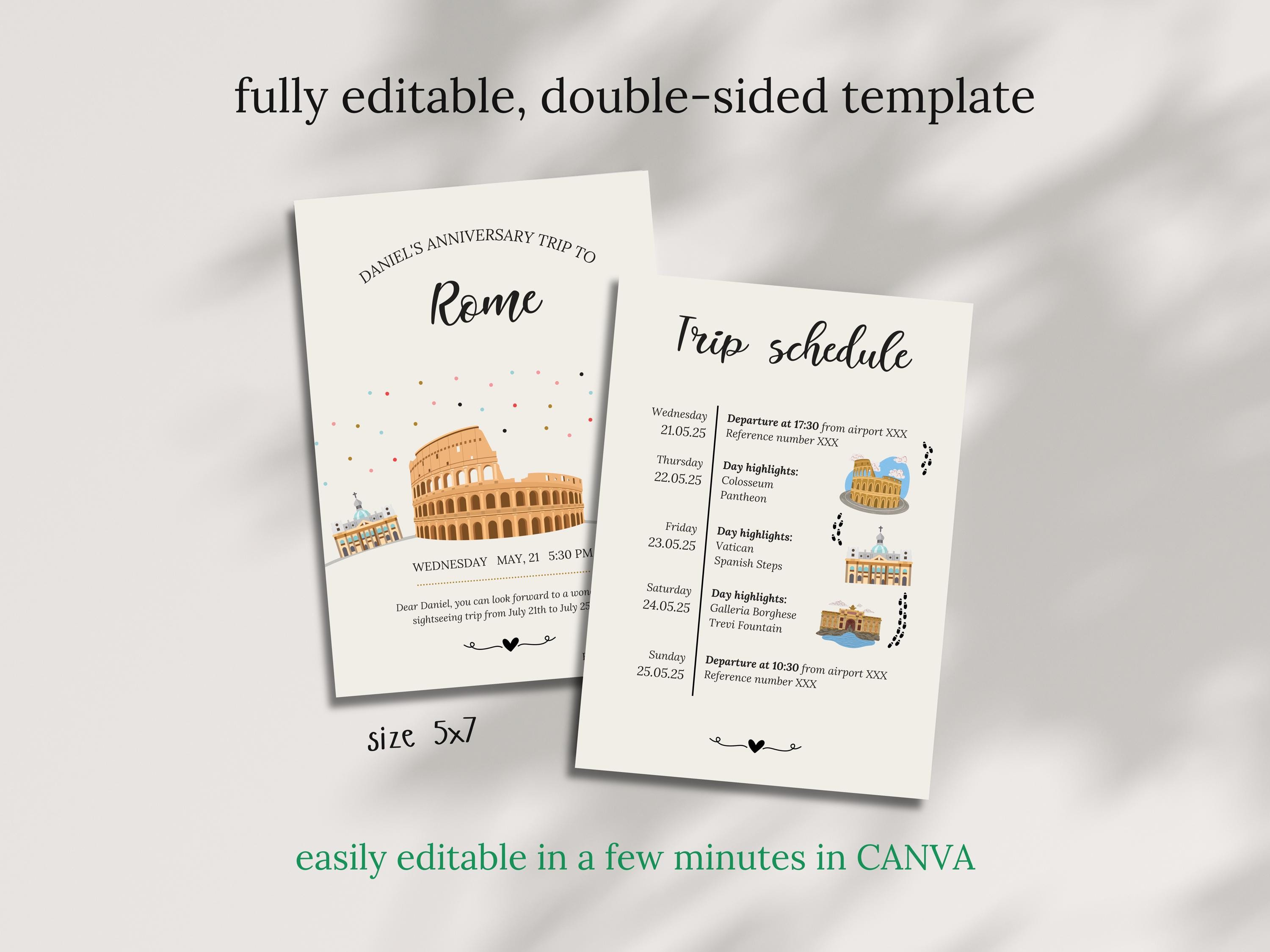 Rome Anniversary Surprise Card | Invitation Ticket for Partner or ...