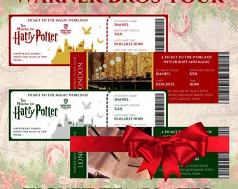 Warner Bros Studio Tour, Surprise Ticket Template For The Making Of Harry Potter, Magical London Adventure Souvenir, Birthday Voucher