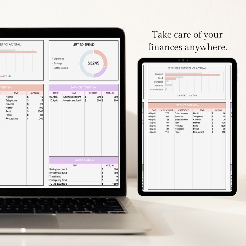 Presupuesto mensual simple, plantilla de planificador financiero de Excel, rastreador de ingresos y gastos, controle sus gastos en gráficos de forma fácil e inteligente imagen 3